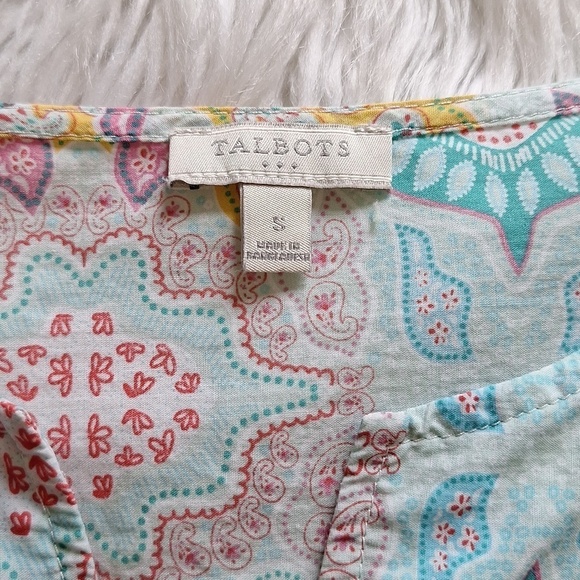 Talbots Moroccan Medallion Split Neck Tunic - Picture 10 of 14